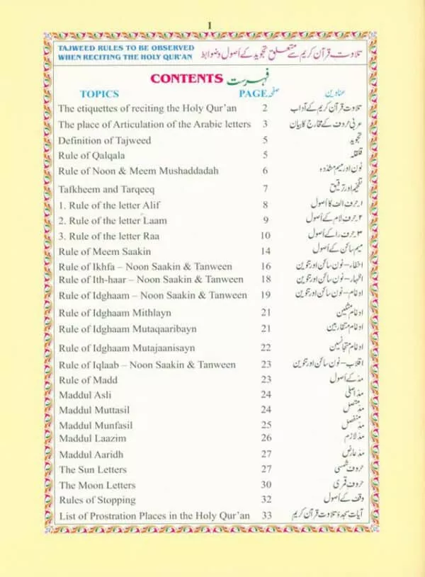 the holy quran colour coded tajweed rules 10x14 2