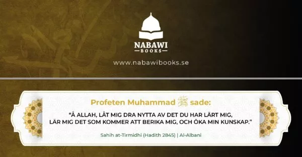 bokmarke med hadith dua a allah lat mig dra nytta av det du lart mig