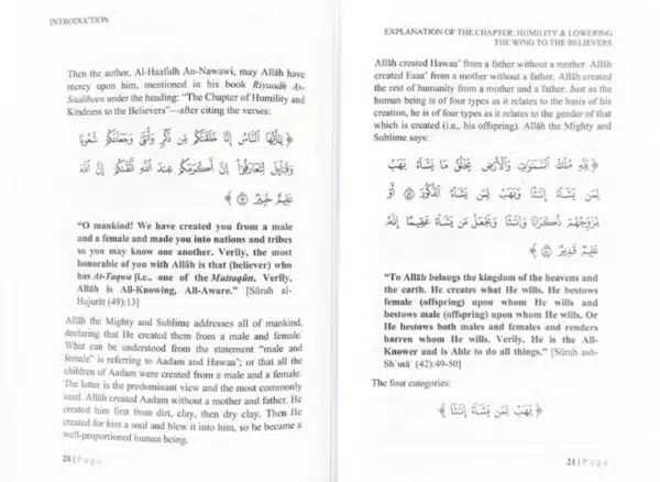 explanation of riyadus saliheen chapter on humility and lowering one wings to the believer 3